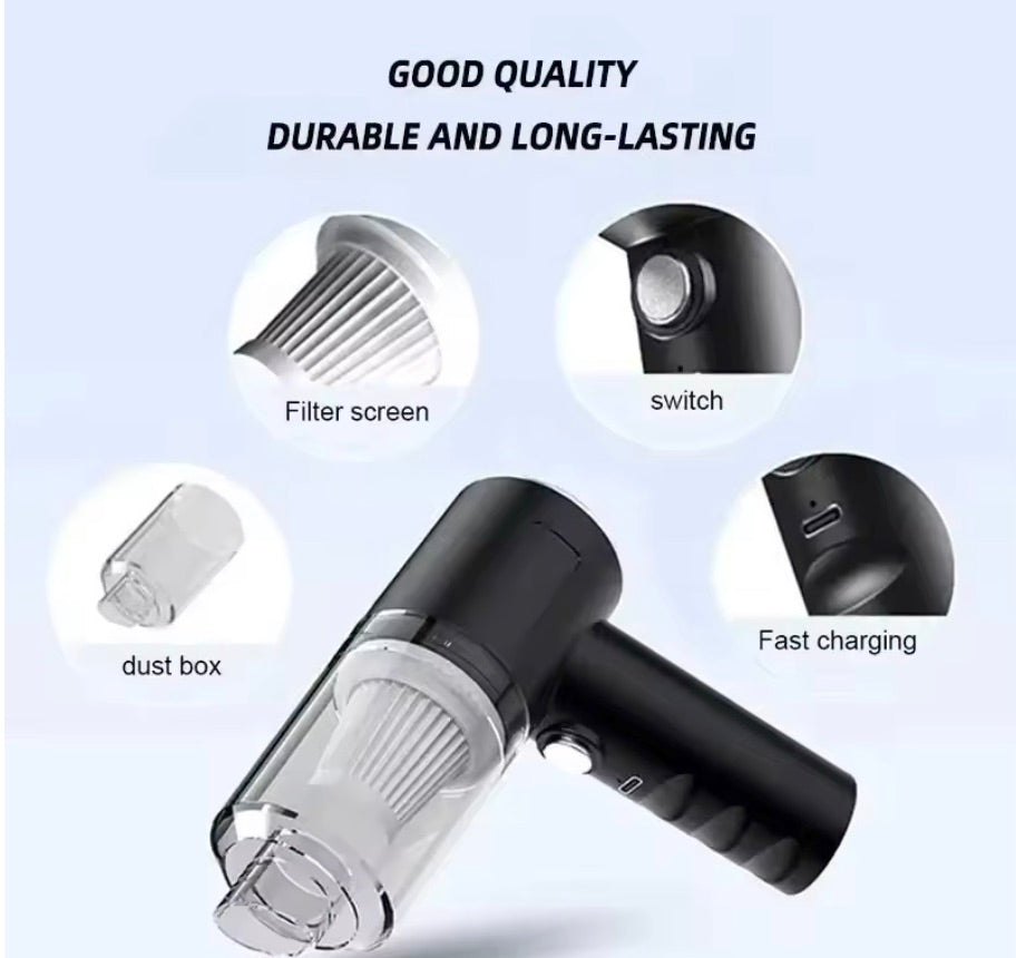 Dual Purpose Vacuum Cleaner for Home and Car 120W High Power Powerful Vacuum Cleaner Black