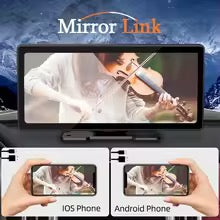 Car Mirror Radio Multimedia Video Player Universal Wireless Carplay Android Auto Screen with Bluetooth AUX USB