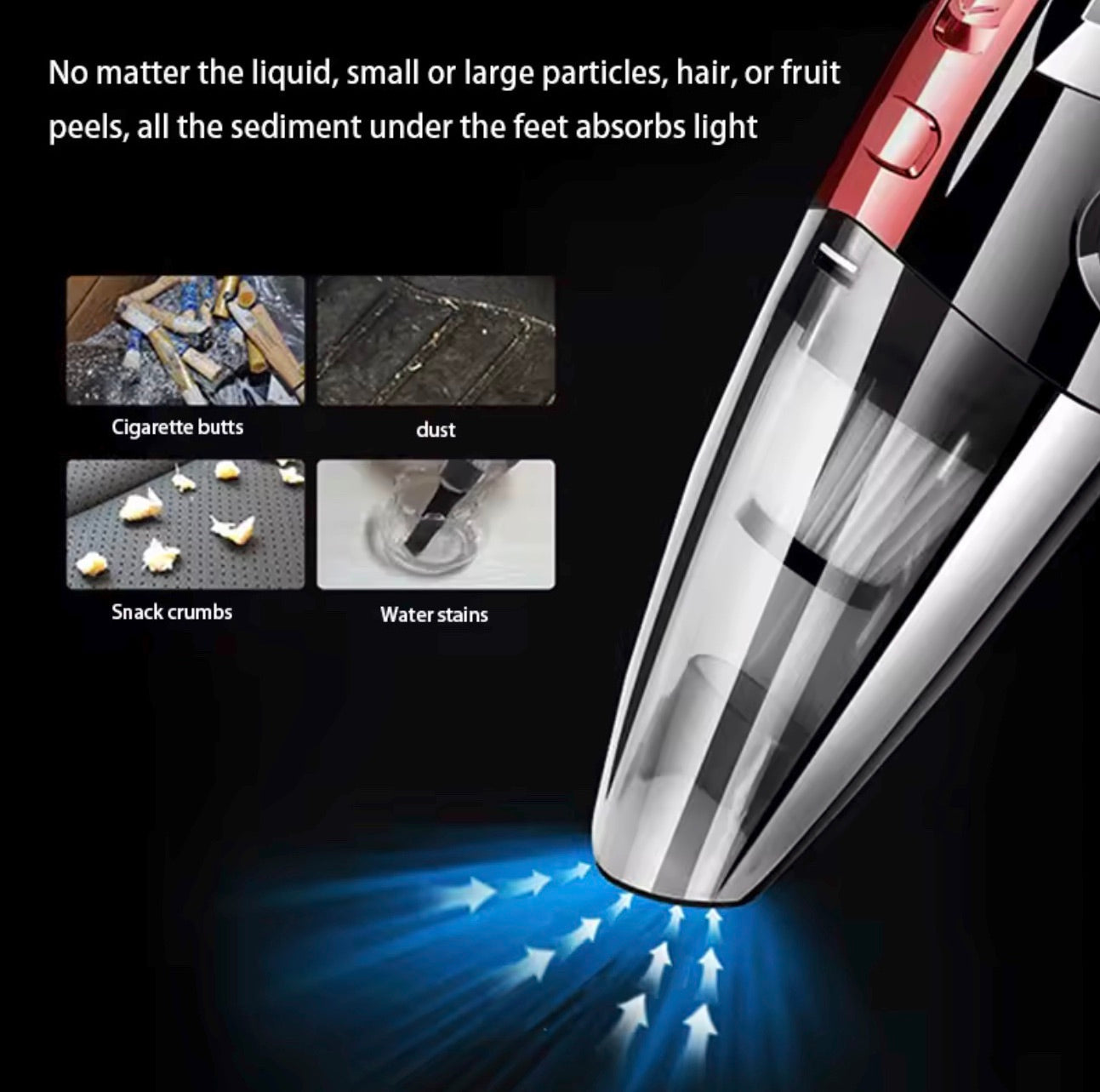 Portable Car Vacuum Cleaner, Cordless Charging Model, High Power, Small Car Interior Vacuum Cleaner, 1 Set