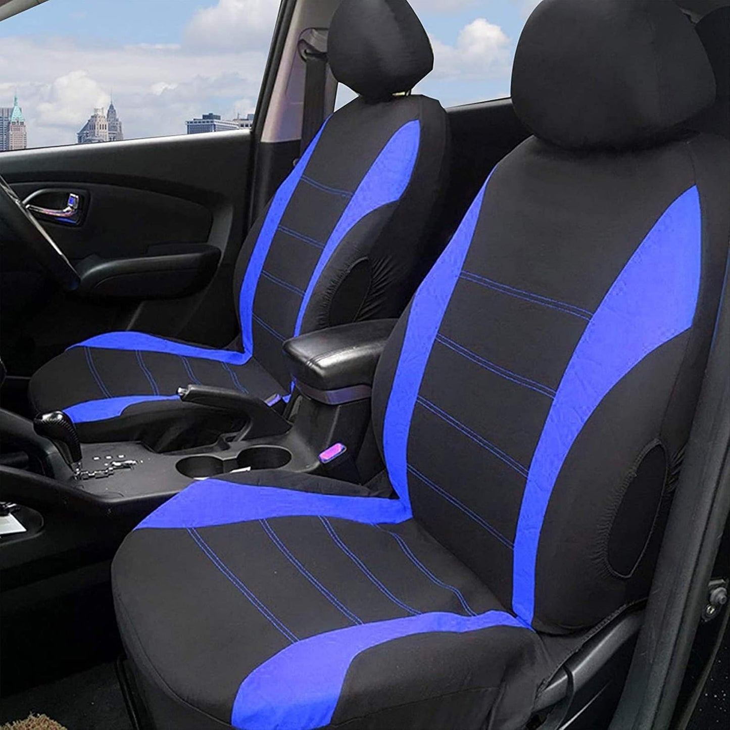 9-piece seat covers - 5-seater universal complete set, car cushion protection (black, gray, blue, red)