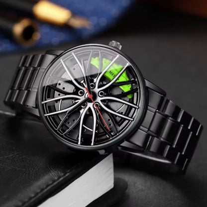 Montres de sport 3d roue de voiture (green)