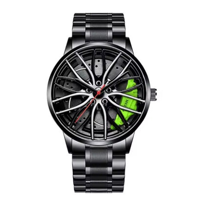 Montres de sport 3d roue de voiture (green)
