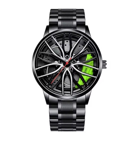 Montres de sport 3d roue de voiture (green)