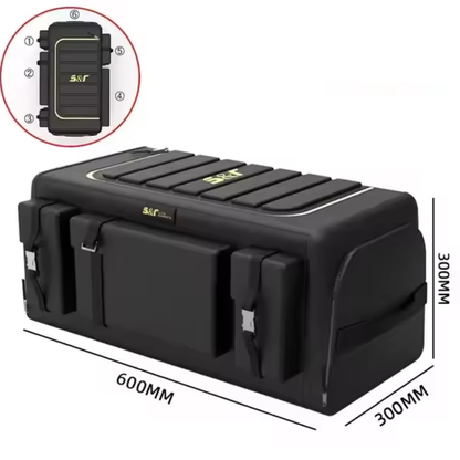 Trunk organizer with lid - 70 L Oxford fabric foldable box with multi-pockets