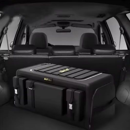 Trunk organizer with lid - 70 L Oxford fabric foldable box with multi-pockets