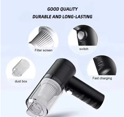 Dual Purpose Vacuum Cleaner for Home and Car 120W High Power Powerful Vacuum Cleaner Black