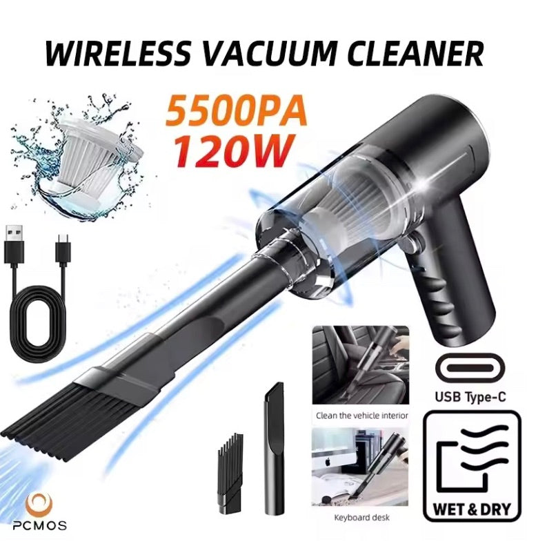 Dual Purpose Vacuum Cleaner for Home and Car 120W High Power Powerful Vacuum Cleaner Black