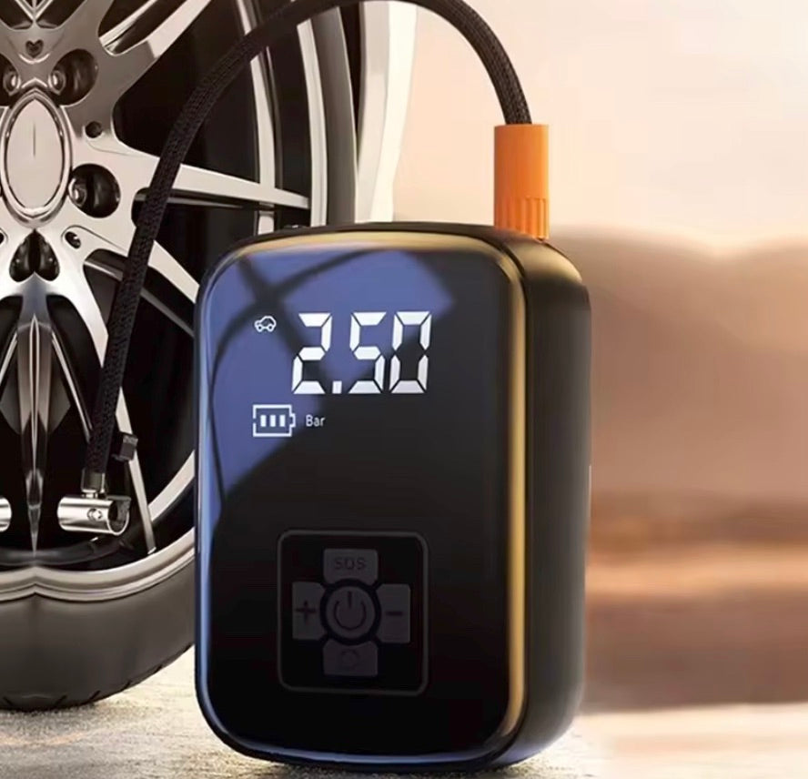 Electric tire inflation pump for motorcycle, boat