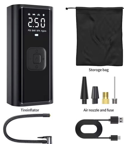 Wireless portable car tire inflator