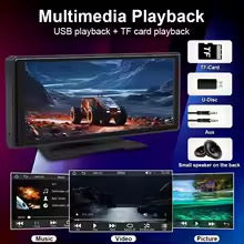 Car Mirror Radio Multimedia Video Player Universal Wireless Carplay Android Auto Screen with Bluetooth AUX USB