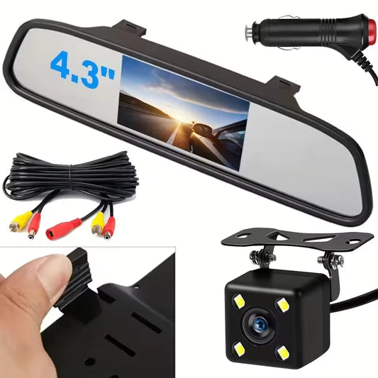 Caméra de recul avec écran LCD 4.3 pouces – Système de stationnement pour voiture